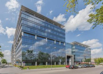 Modernized Marynarska Business Park complex with two certificates