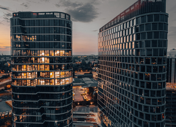 Global Office Park with ceremonial topping out